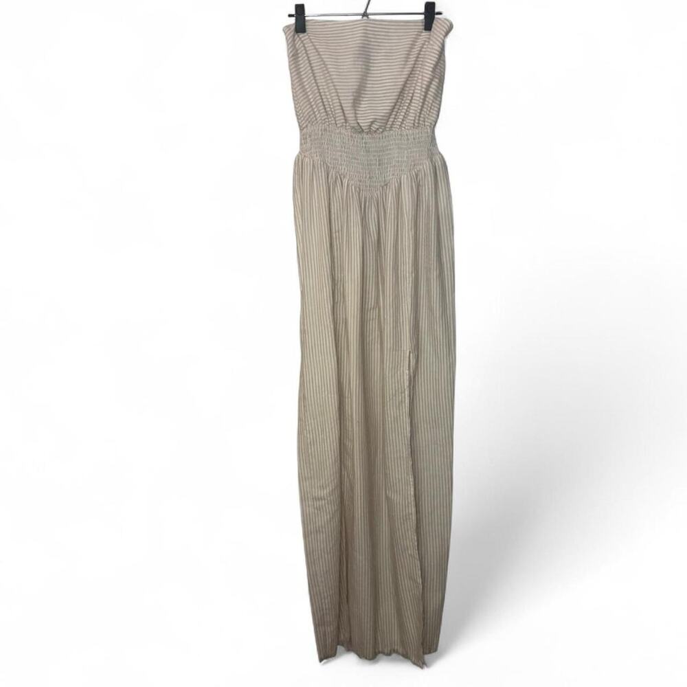NWT Somedays Lovin Drifting South Strapless Feminine Neutral Maxi Dress — SMALL